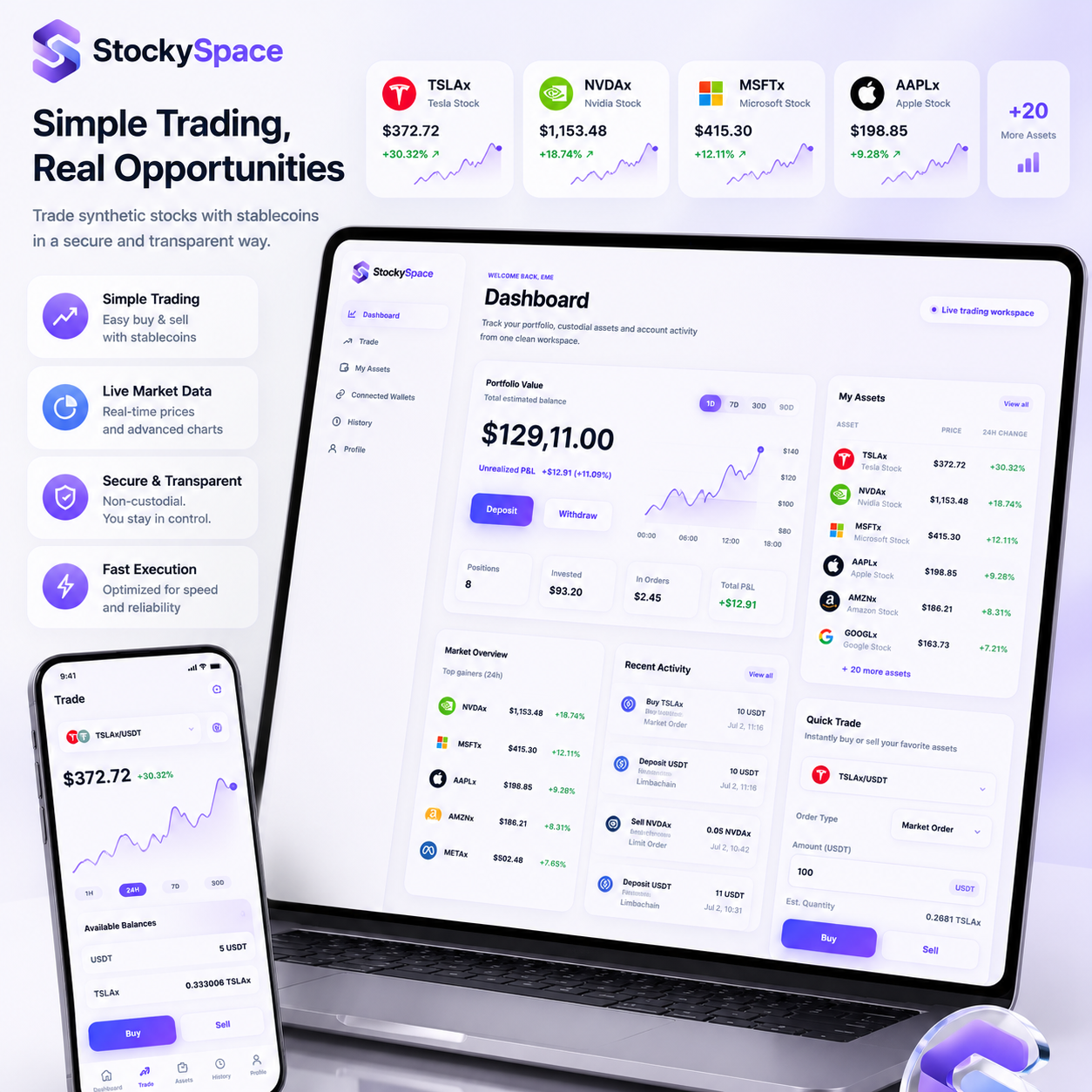 StockySpace synthetic stock trading platform